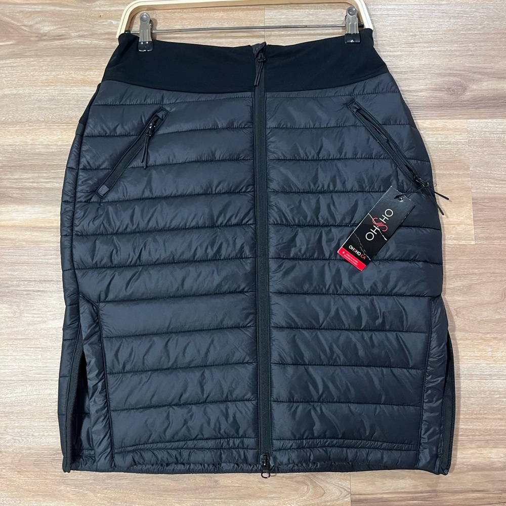 OHSHO Winter Quilted Black Puffer Skirt